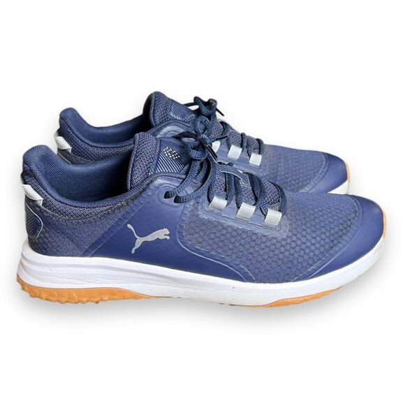 Puma Spikeless Fusion Grip Navy Blue & Silver Golf Shoes Mens Size 10, 377527-03 main image 8